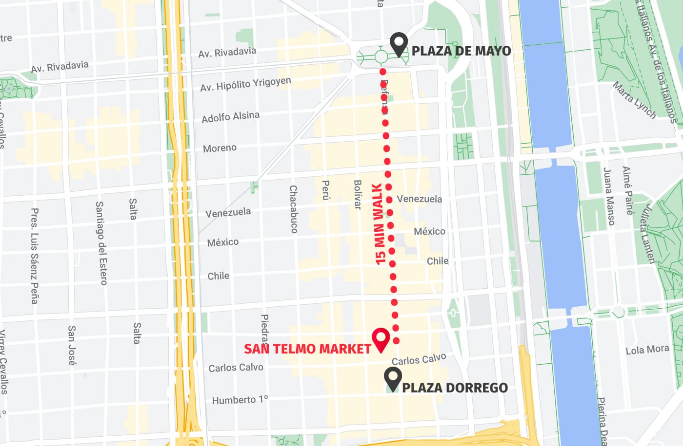 San Telmo Market map Secrets of Buenos Aires